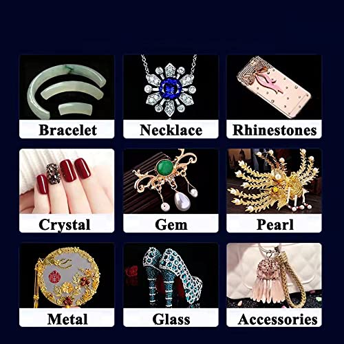 YUE 20g Jewelry, Crystal Glue, Adhesive for Jewelry, Crystal, Instantly Strong Adhesive for bonding Jewelry, Crystal, DIY, Rhinestone, Pearl, Gemstone, Necklace, Bracelet, Earring, Ring, Etc.