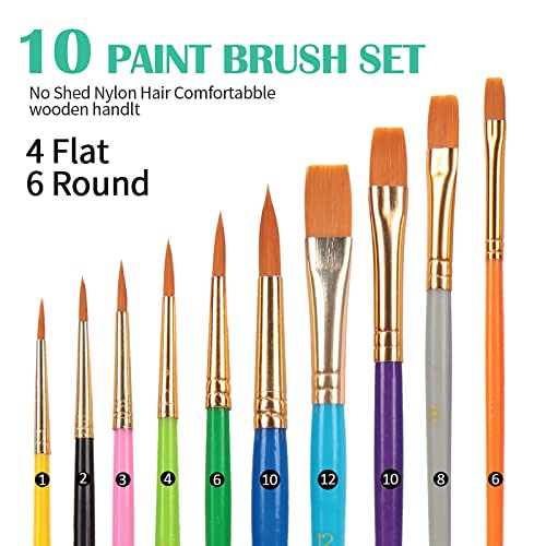 Falling in Art Painting Set for Kids with Table Easel-Acrylic Painting Starter Kit with Art Smock, 12 Acrylic Paints, 12 Water Soluble Colored Pencils, Paint Brushes, Canvas Panels and Watercolor Pad
