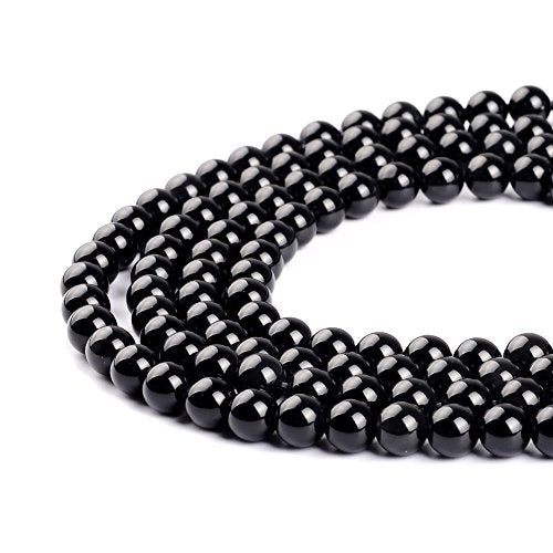 Black Obsidian Gemstone Round Loose Beads Natural Stone Beads For Jewelry Making 4MM 6MM 8MM 10MM 12MM 14MM (6MM)