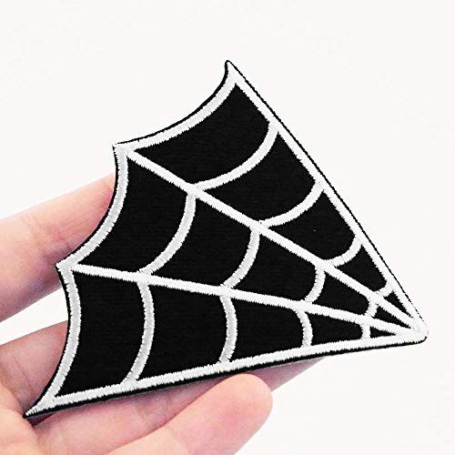 Acxico 1 Pair of Spider Web Black Embroidery Badge Patch Collar Embroidery Patch