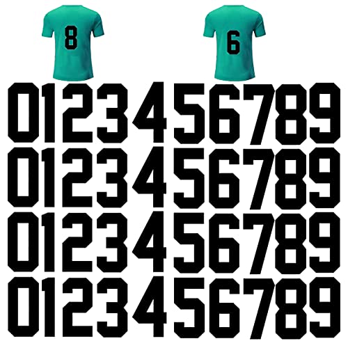 Fanbay 40 Pieces 8 Inch Iron on Numbers Heat Transfer Number 0 to 9 for Sports T-Shirt Jersey Football Baseball,Team t-Shirt(Black Color)
