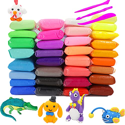 36 Colors Air Dry Clay,Ultra Light Modeling Clay,DIY Magic Clay with Tools for Arts and Crafts,Gifts,Kids