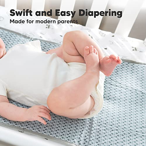 Portable Diaper Changing Pad - Waterproof Foldable Baby Changing Mat - Travel Diaper Change Mat - Lightweight Changing Pads for Baby - Baby Changer - Machine Washable (Classic Gray)