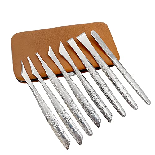 Leather Craft Knife, 1 Set of 8 PCS Leather Cutting Tool Leather Craft Skiving Sharp Handle Knife Leather craft Handwork DIY Tool