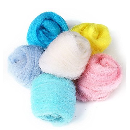 MOMODA BAODLON 50 Colors Fibre Wool Yarn Roving for Needle Felting Hand Spinning DIY Craft Materials