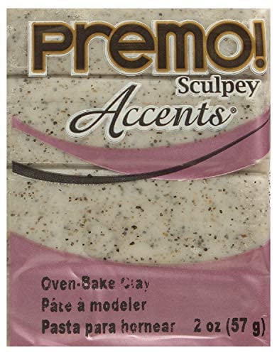 Sculpey Premo Polymer Oven-Bake Clay, Gray Granite, Non Toxic, 2 oz. bar, Great for jewelry making, holiday, DIY, mixed media and home décor projects. Premium clay Great for clayers and artists.