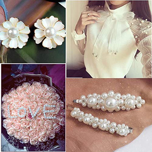 Lifestyle-cat 4 Size 330pcs Assorted Pearls Beads No Holes White Pearls Beads 5mm, 6mm, 8mm, 12mm Pearls for DIY, Table Scatter, Wedding, Birthday Party, Home Decoration