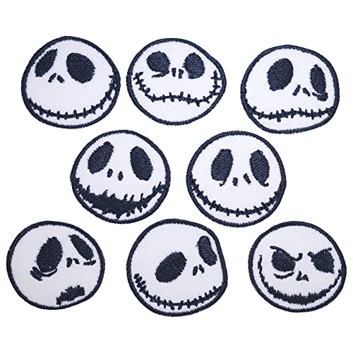 Octory 8 PCS Jack Patches Iron on Embroidered Patch Saw On/Iron On Applique for Jeans, Hats, Bags, Red