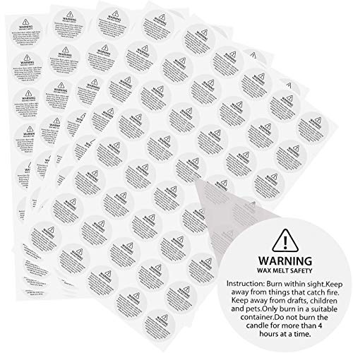 Candle Warning Stickers Candle Jar Container Labels Wax Melting Safety Stickers, 1.2 Inch Circles (320)