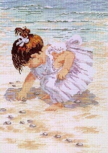 Janlynn Counted Cross Stitch Kit, Collecting Shells, 12" x 16"