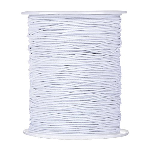 Outus Elastic Cord Stretch Thread Beading Cord Fabric Crafting String, 0.8 mm, White (200 Meters)