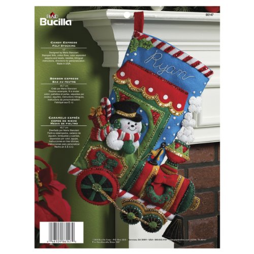 Bucilla Candy Express Christmas Stocking Felt Applique Kit, 86147 18-Inch, (418717)