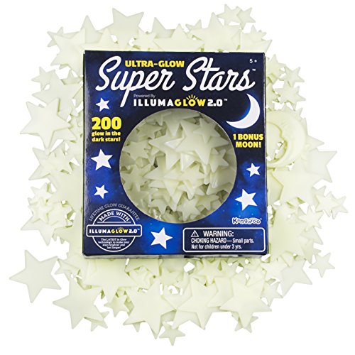 Glow in The Dark Stars; 200 Count w/ Bonus Moon, Includes Installation Putty for All of Your Glow in The Dark Stars for Ceiling, Stocking Stuffers for Kids, Baby Nursery