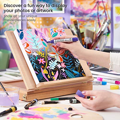 ARTEZA Mixed Media Paper Foldable Canvas Pad, 9.5x9.5 Inches, 20 Sheets, DIY Frame, Heavyweight Multimedia Paper, 228 lb, 370 GSM, Acid-Free, Art Supplies for Painting & Mixed Media Art