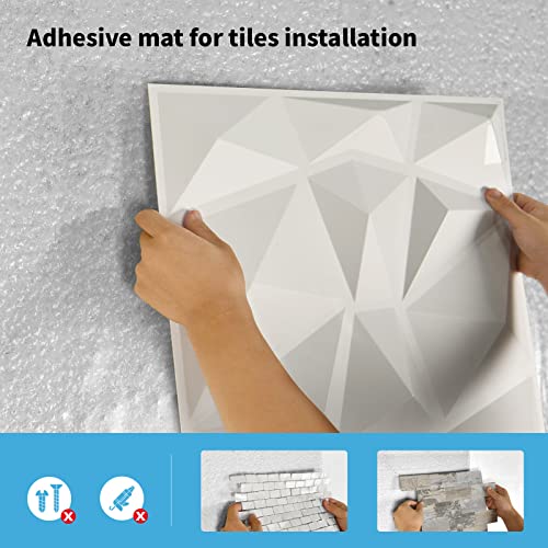 Art3d Adhesive Tile Setting Mat, Double-Sided Tape Sheet for Crafts, Arts, DIY Projects, 12in. X 360in. Damage-Free, Residue-Free