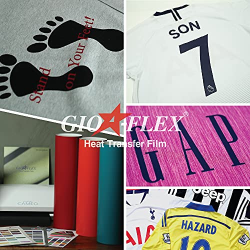 GIO-FLEX Heat Transfer Vinyl 10"x12"-33 Sheets HTV Assorted Color Bundle Pack Iron-On Transfer Design for T-Shirts Compatible with Cricut Silhouette Cameo Heat Press Machine Easy to Weed Cut