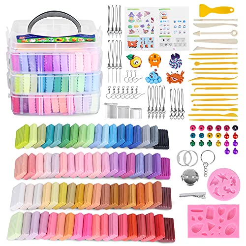 Polymer Clay Kits 72Colors Sculpting Molding Clay DIY Modeling Clay Oven Baking Clay Kits 19 Sculpting Tools and 12 Kinds of Accessories Non-Toxic and Non-Stick Handmade Craft Gift for Children…