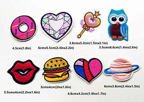Qingxi Charm 24pcs Assorted Styles Sewing on/Iron on Embroidered Patches Clothes Dress Hat Pants Shoes Curtain Sewing Decorating DIY Craft Embarrassment Applique Patches(Assorted-1 24pcs)