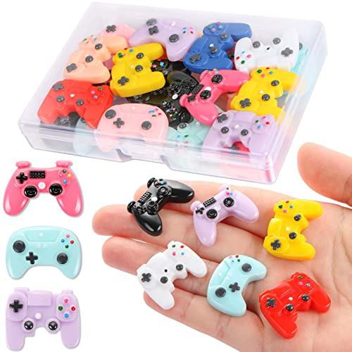 MIKIMIQI 20 Pcs Video Game Controller Charms for Craft, Flatback Resin Game Controller Embellishments for Adults DIY Phone Case Assorted Resin Game Controllers Beads Scrapbooking Supplies