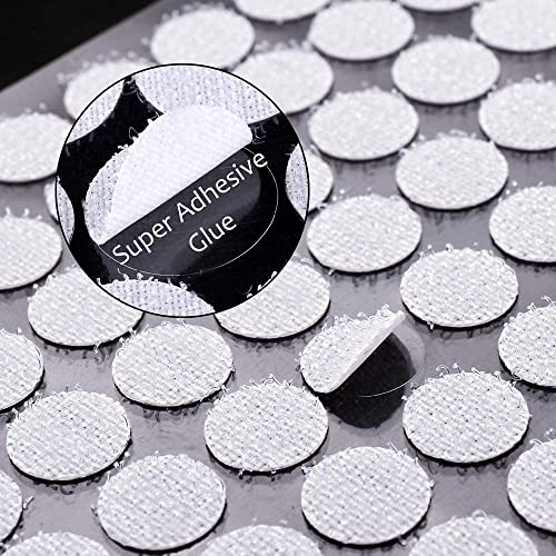1008pcs 4/5" 20mm Diameter Sticky Back Coins Hook and Loop Self Adhesive Dots Tapes White (20mm, 1008)