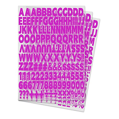 504 Piece 1 Inch Iron On Heat Transfer Letters and Numbers Alphabets Numbers Fabric Vinyl Letter DIY for Sport Jerseys T Shirts Clothes Slogan Printing Crafts Decoration (10 Color Optional) (Purple)
