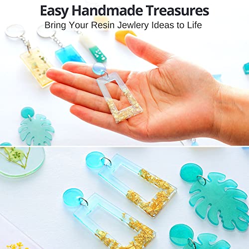 Piccassio Epoxy Resin Kit for Beginners 208 pcs - Make Jewelry, Keychains, Bookmarks with Epoxy Resin Starter Kit - Resin Kits and Molds Complete Set - Includes Molds, Dried Flowers, Mica Powder