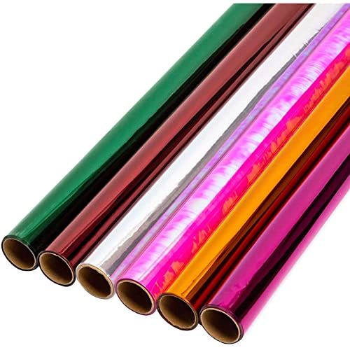 Clear Cellophane Gift Wrapping in 6 Colors (17 In x 10 Ft, 6 Roll)