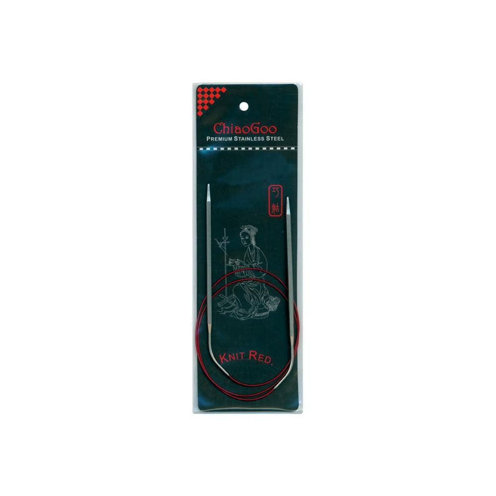 ChiaoGoo Circular Knitting Needle, Silver, Red, Size-US-6 (4mm)