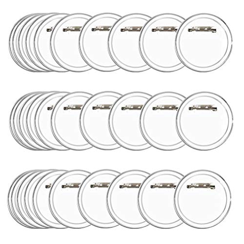 BUYGOO 50Pcs 1.5 inch Acrylic Design Button Badge Clear Button Pin Badges Kit for DIY Crafts and Children's Paper Craft Activities and More