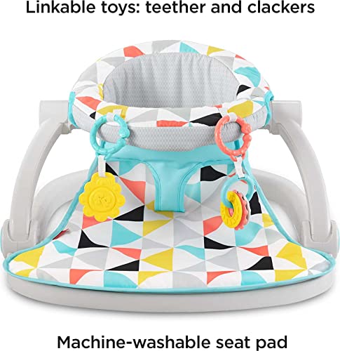Fisher-Price Portable Baby Chair, Sit-Me-Up Floor Seat With Clacker Toy And BPA-Free Teether For Newborns, Windmill