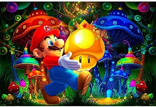 DVBQQWE 5D Diamond Painting Kits for Adults, Super Mario Diamond Art Paint with Diamonds , DIY Painting Kit Paint by Number with Gem Art Drill and Dotz 12" X 16"