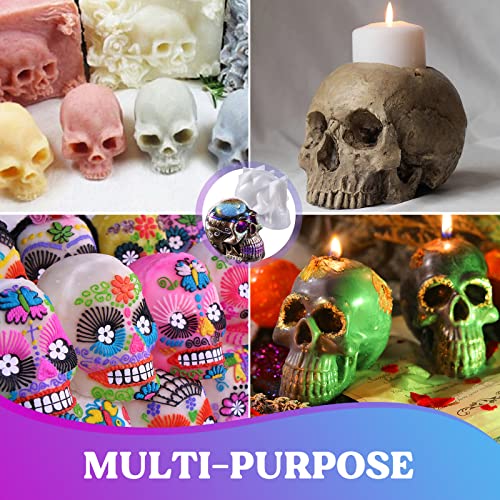 LET'S RESIN Resin Molds Silicone, 1 Pc Large Silicone Skull Epoxy Molds with 4 Pcs Small Skeleton Epoxy Resin Molds for Resin Casting Art Crafts, Candle Making, Home Decor, Pendants, Keychains