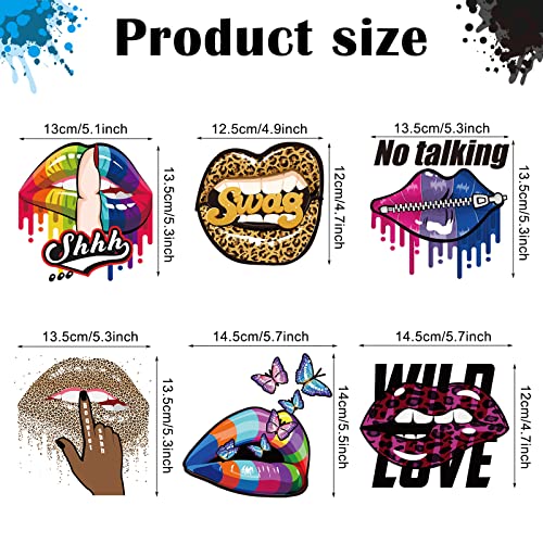 6 Pieces Iron On Transfers Patches Iron on Decals Transfer Patches DIY Heat Transfer Stickers Girl Iron on Patches for DIY T Shirt Jackets Backpacks Jeans Decoration (No Talking Style)