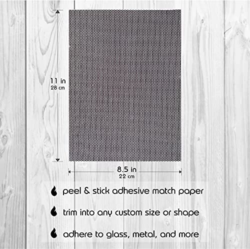 Sheet of Adhesive Match Striker Sticker Paper (8.5"x11") - Peel and Stick for Craft Projects (Honeycomb Pattern, 1 Sheet)