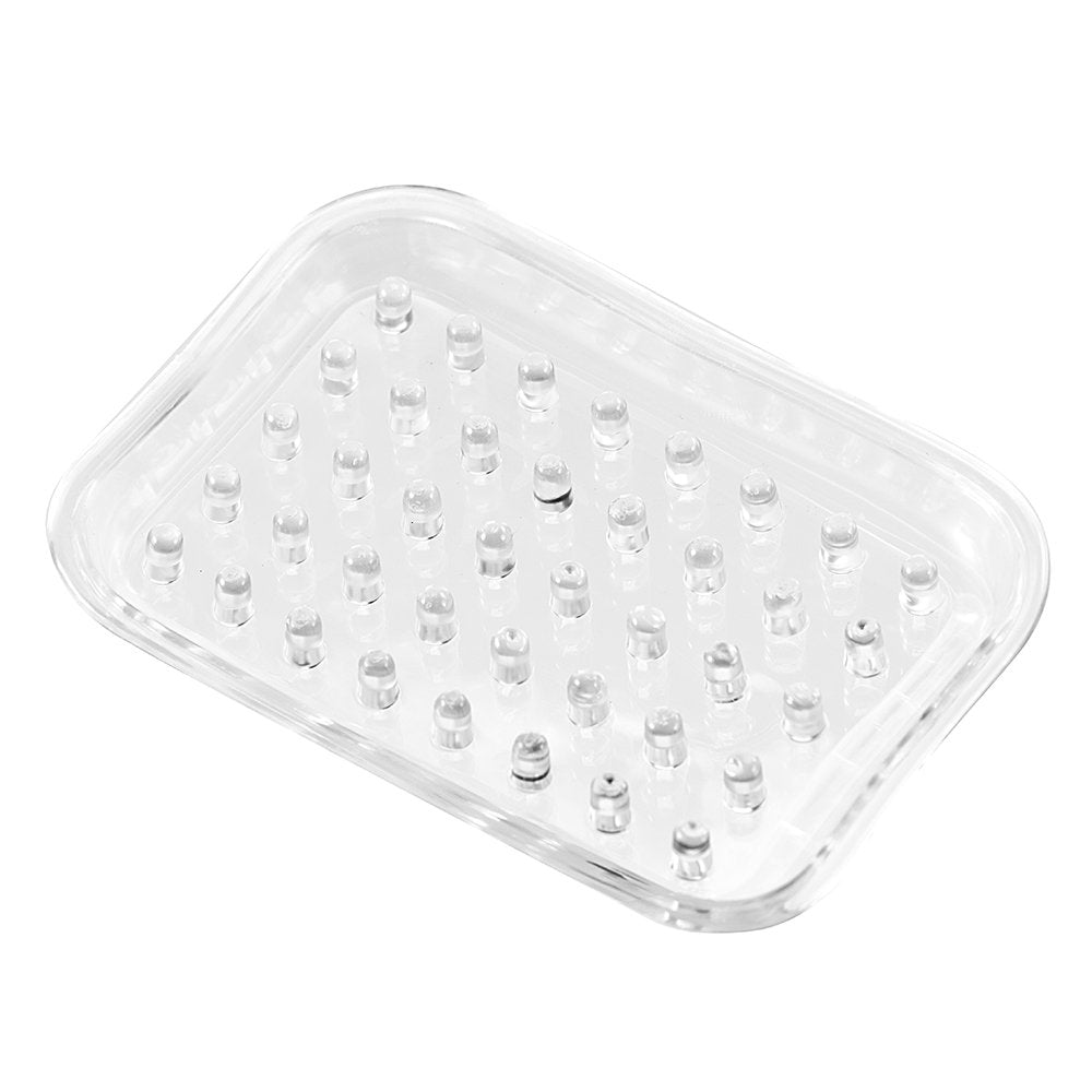 iDesign Plastic Bar Soap Holder for Bathroom Shower, Set of 1, Rectangle