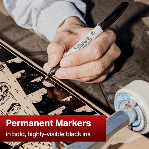 Sharpie Permanent Markers Fine Point Black 2 Count