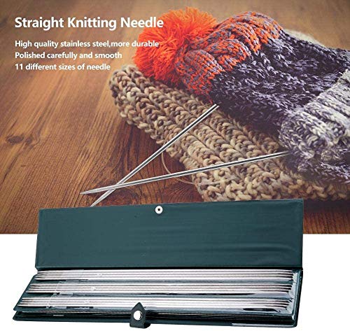 44pcs Knitting Needles Set, Double Pointed Stainless Steel Weaving Needles for Socks, Handcraft Sweater, 11 Sizes 1.5mm-6.5mm (36cm Length)
