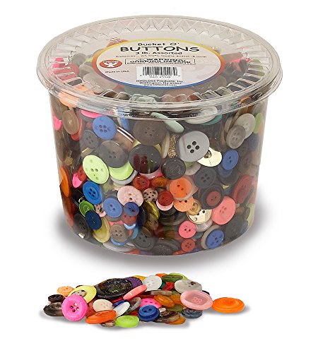 Hygloss Products Bucket O' Buttons, Assorted Buttons for Arts and Crafts, 3 Pound Bucket