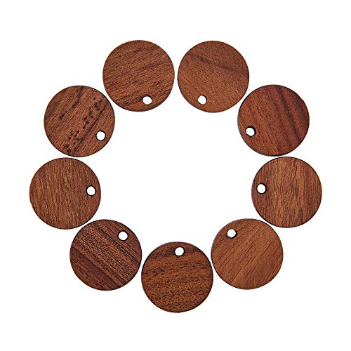 DanLingJewelry 20 pcs Wooden Pendants Flat Round Wooden Charms Circle Wood Pendants for Earring DIY Jewelry Making 14 MM