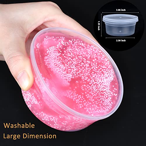 Valchoose 16 Pack 36g Slime Storage Containers with Lids (BPA Free), 3.6oz Plastic Storage Slime & 2 Pcs Slime Mixing Spoons Durable | Thick | No Spill