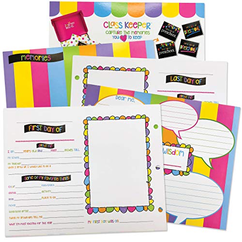 School Memory Scrapbook Refill Extra Pages Kits (Two Grades) for First & Last Day of School for Class Keeper® Memory Keepsake Book for Girls