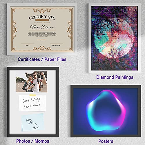 RICUVED 2 Pack Diamond Painting Frames, Magnetic Frames for Diamond Painting Pictures 30x40cm Canvas Size, Diamond Art Frames Self-Adhesive Frames for Wall Door (Inner Size 24.5x34.5cm) Black