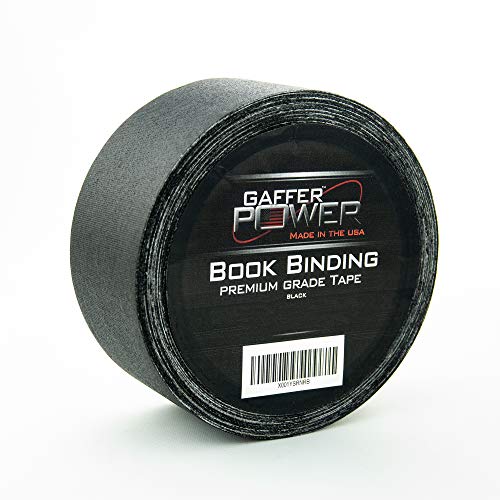 Bookbinding Tape | Cloth Book Repair Tape | Black | USA Quality | 2 in X 15 Yds | by Gaffer Power
