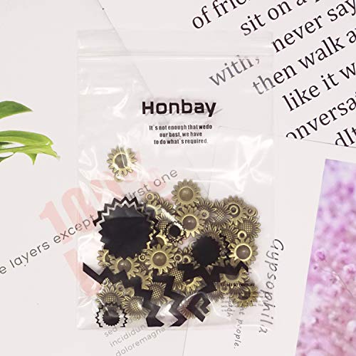 Honbay 50PCS Vintage Alloy Sunflower Charms Pendant for Jewelry Making or DIY Crafts (Bronze)