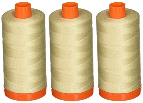 3-Pack - Aurifil 50WT - Light Beige, Solid - Mako Cotton Thread - 1422Yds Each