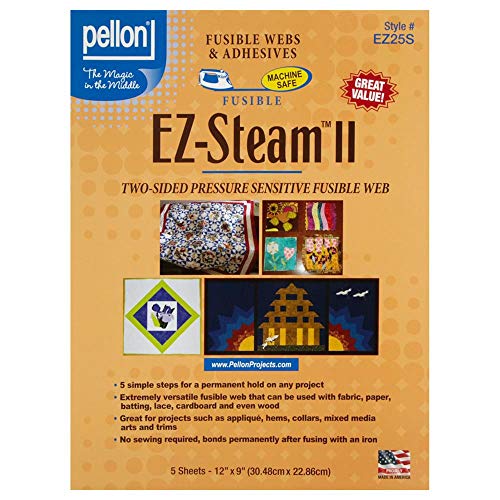 Pellon EZ Steam II 12"X9" Sheets 5/PKG-White