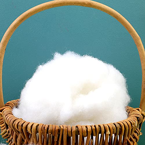 150g Polyester Fill, Premium Polyester Fiberfill, Recycled Polyester Fiber, High Resilience Stuffing Fluff Fiberfill for Pillow Filling, Christmas Dolls DIY, and Home Decors Projects