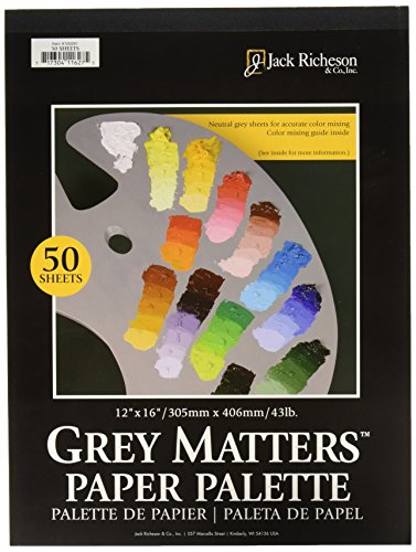 Jack Richeson Grey Matters Paper Palette, 12 by 16-Inch, 50 Sheets - JACK-100281