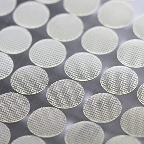 Adhoklop 1248 Pcs (624 Pairs) Thin Clear Dots with Adhesive Hook and Loop Nylon Transparent Sticky Back Coins 0.59 Inch Diameter Fastener for School Classroom Teacher Supplies (Clear)