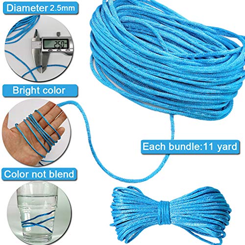 2mm Satin Nylon Cord Silky Cord Satin 120 Yard 2mm Rattail Cord Satin Cord for Jewelry Making Chinese Knotting Cord Friendship Bracelet 2mm Satin Nylon Trim Cord